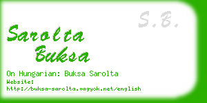 sarolta buksa business card